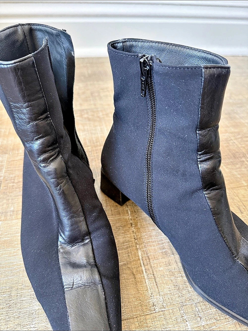 Paul Green Black Square Toe Leather Ankle Boots EU 38 - Picture 4 of 8